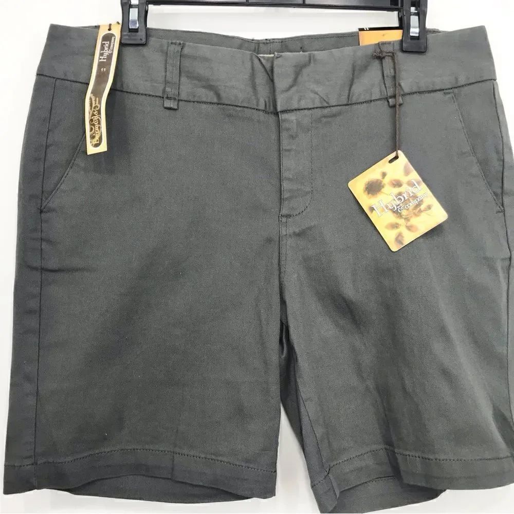Hybrid & Company Charcoal Gray Bermuda Stretch Shorts